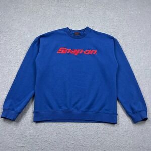 Snap-On Tool Sweatshirt Men's XXL Blue Embroidered Crewneck Fleece Pullover Work